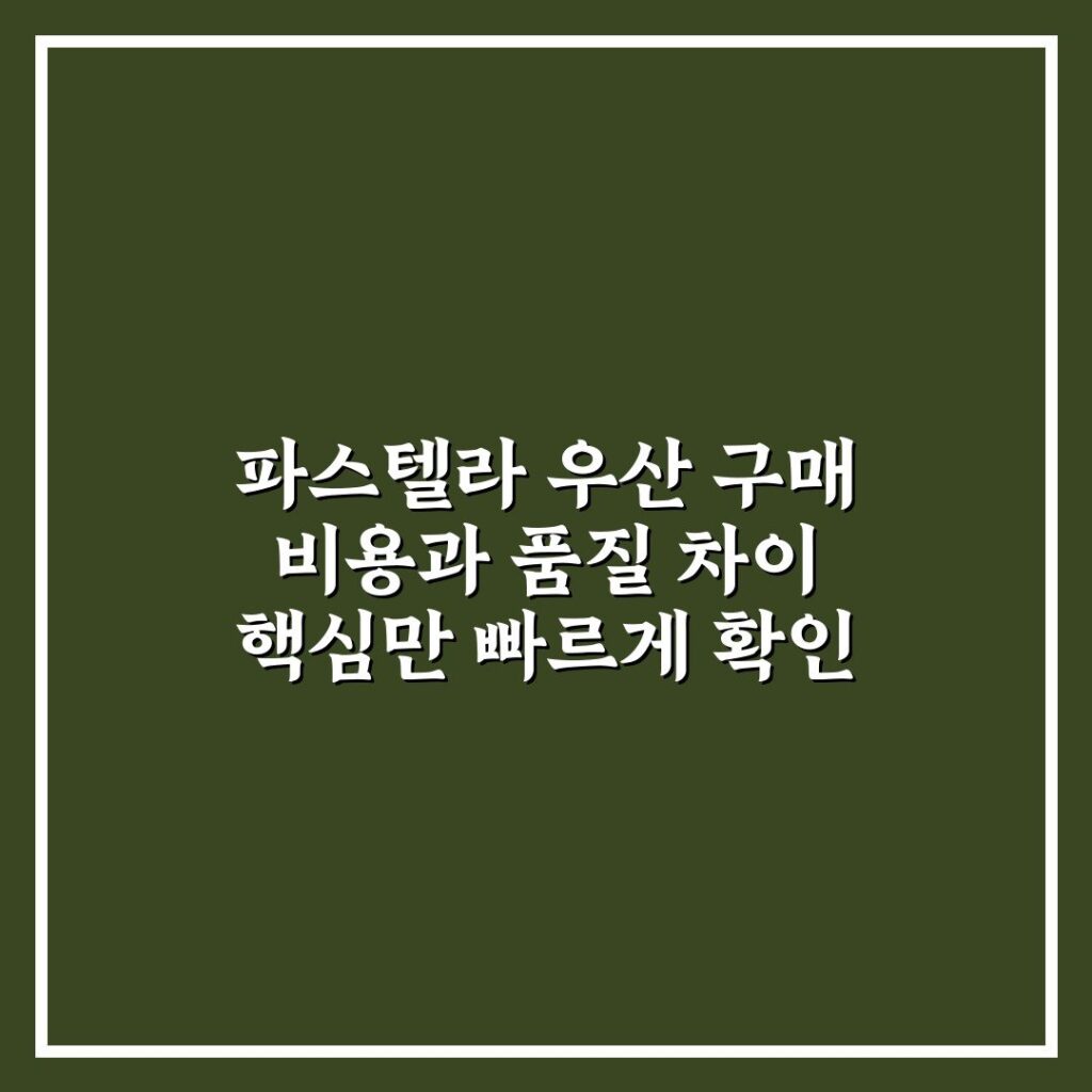 파스텔라 우산 구매 비용과 품질 차이 핵심만 빠르게 확인