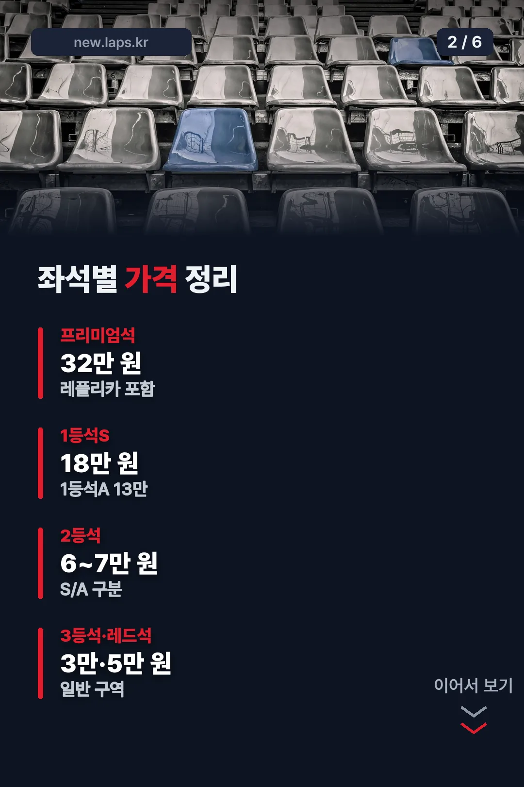좌석별 가격표