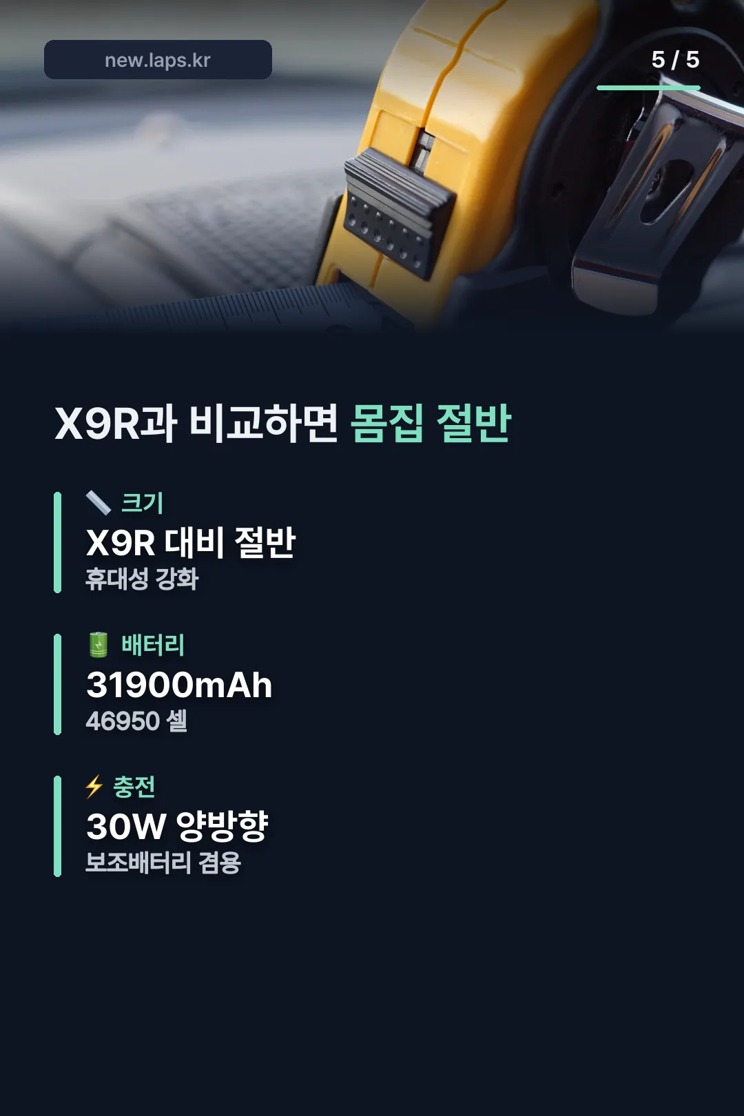 X9R과의 크기 비교